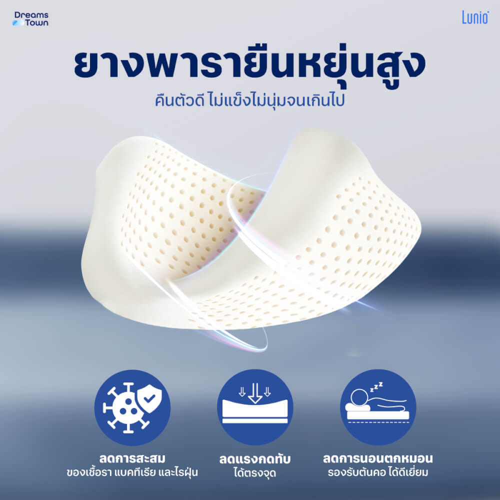 หมอนยางพาราแท้  LUNIO MOON LATEX COSMIC ERGO PILLOW_2